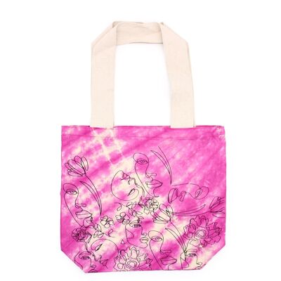 BlackF-64 - Sac en coton Tie-Dye (6oz) - Pretty Face - Magento - Poignée naturelle - Vendu en 1x unité/s par extérieur