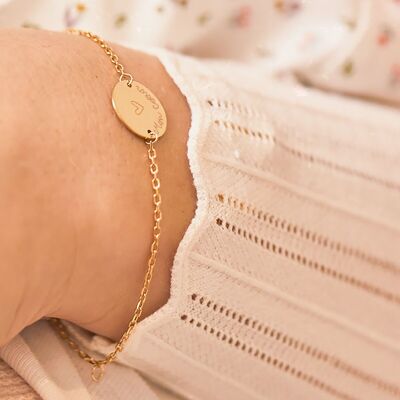 Gift idea for mom - woman - Mother's Day - Pastille bracelet on chain - My heart