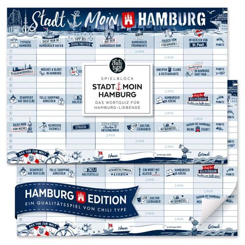 Stadt-Land-Fluss Hamburg-Edition, Spielblock DIN A4