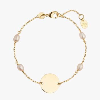 Bracelet en or - Idée cadeau femme - Idée cadeau fête des mères - Bracelet personnalisé - Chaîne fine - Perle de culture 1