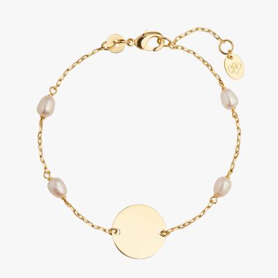 Gold bracelet - Women's gift idea - Mother's Day gift idea - Personalized bracelet - Fine chain - Cultured pearl
