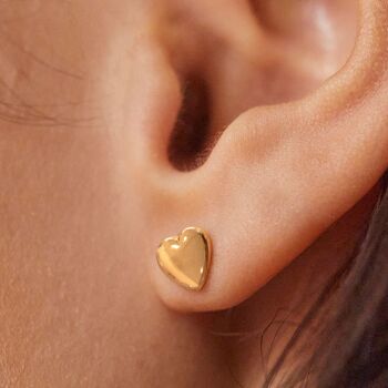 Boucles d'oreilles Puces Cœur - Idée cadeau maman - Fêtes des mères - Bijoux personnalisables 4