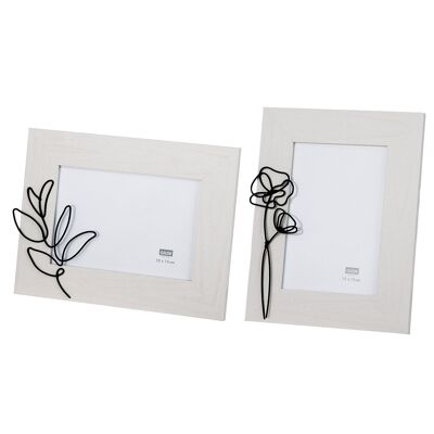 Photo frame "One line flower" 2-assorted