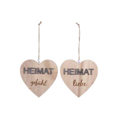 Wooden hanger heart "Homeland" 2-assorted