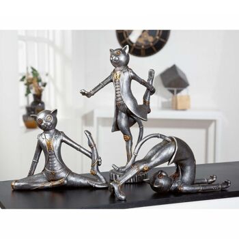 Sculpture Steampunk "Yoga Cats" 3-assortis 2