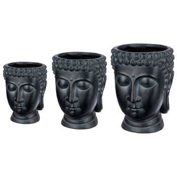 Lot de 3 cache-pots Bouddha 1