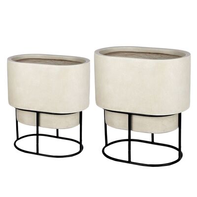 Lot de 2 pots de fleurs