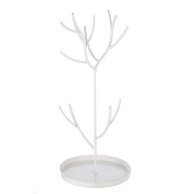 Árbol ornamental con cuenco blanco.