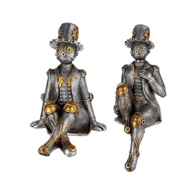 Steampunk Skulptur Kantensitzer "Tin man"