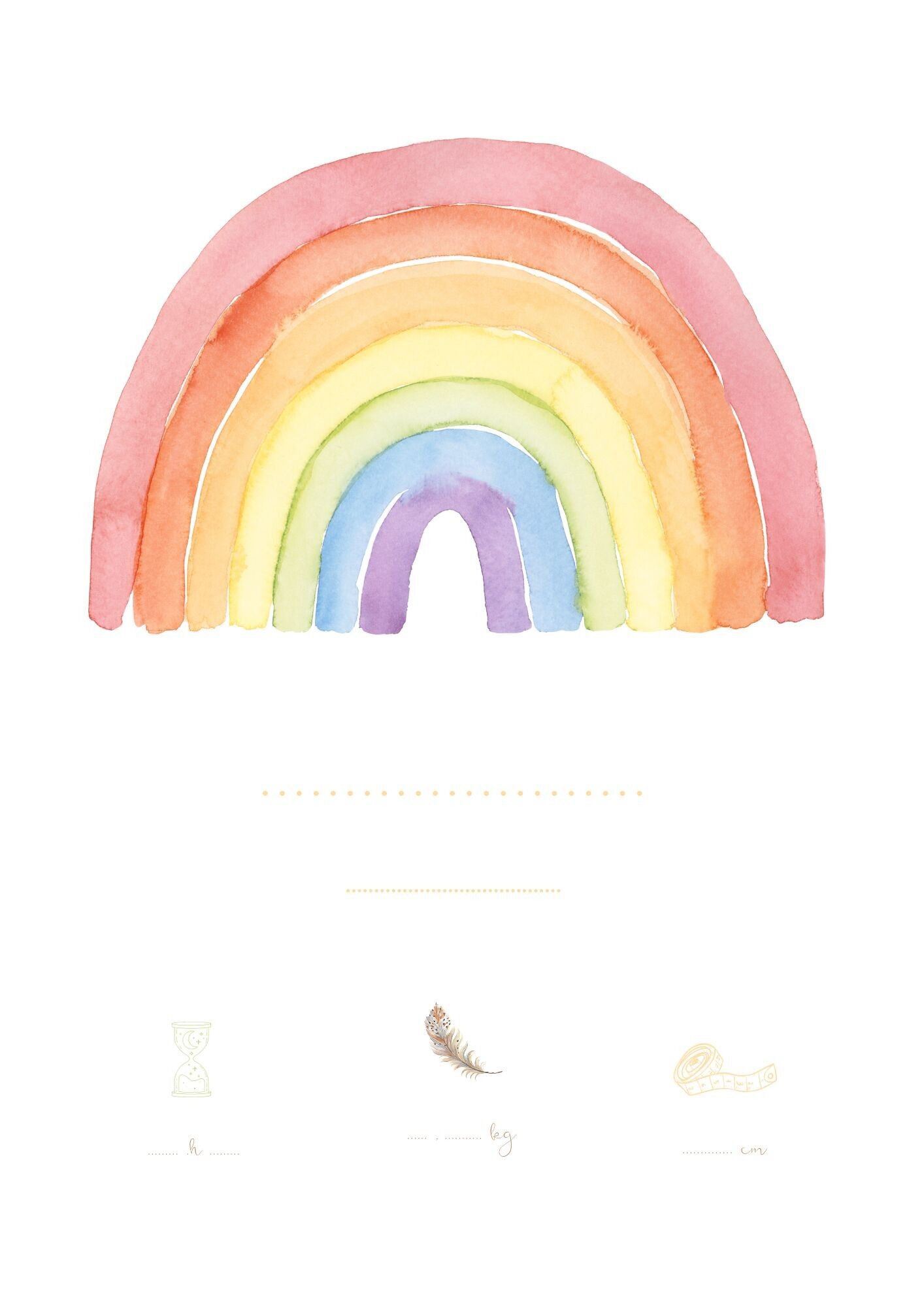 Anpassbares Geburtsplakat - Regenbogen