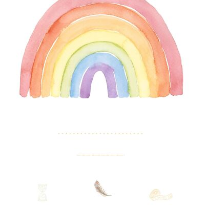 Póster de nacimiento personalizable - arcoíris