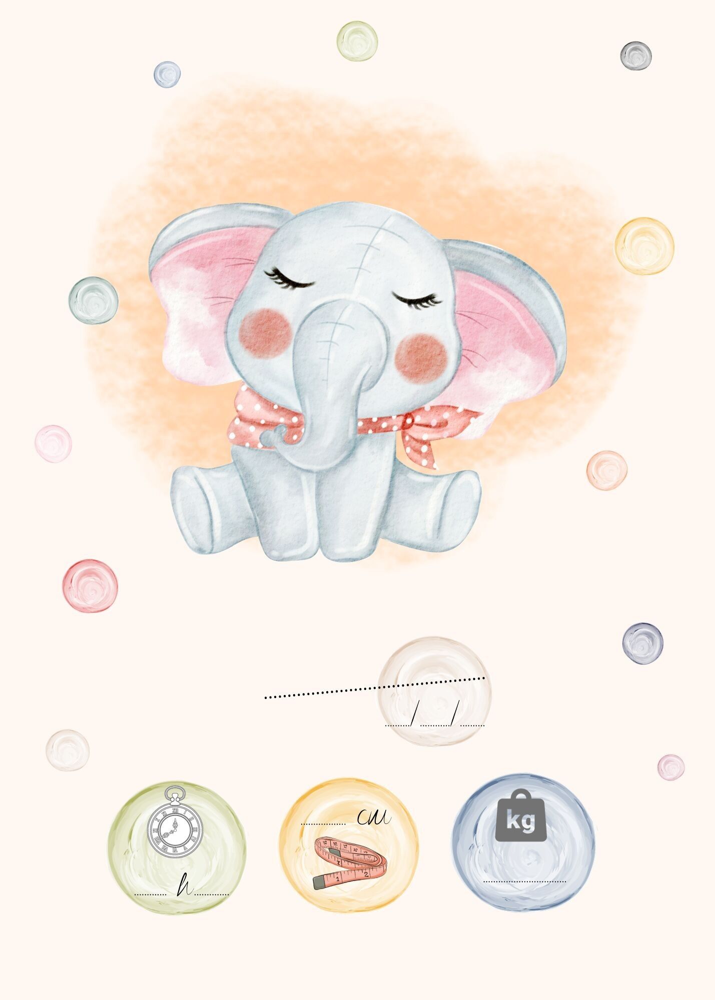 Anpassbares Geburtsplakat - Elefant