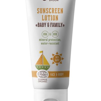 Organic Sunscreen Lotion "Baby & Family" 30 SPF, 100ml