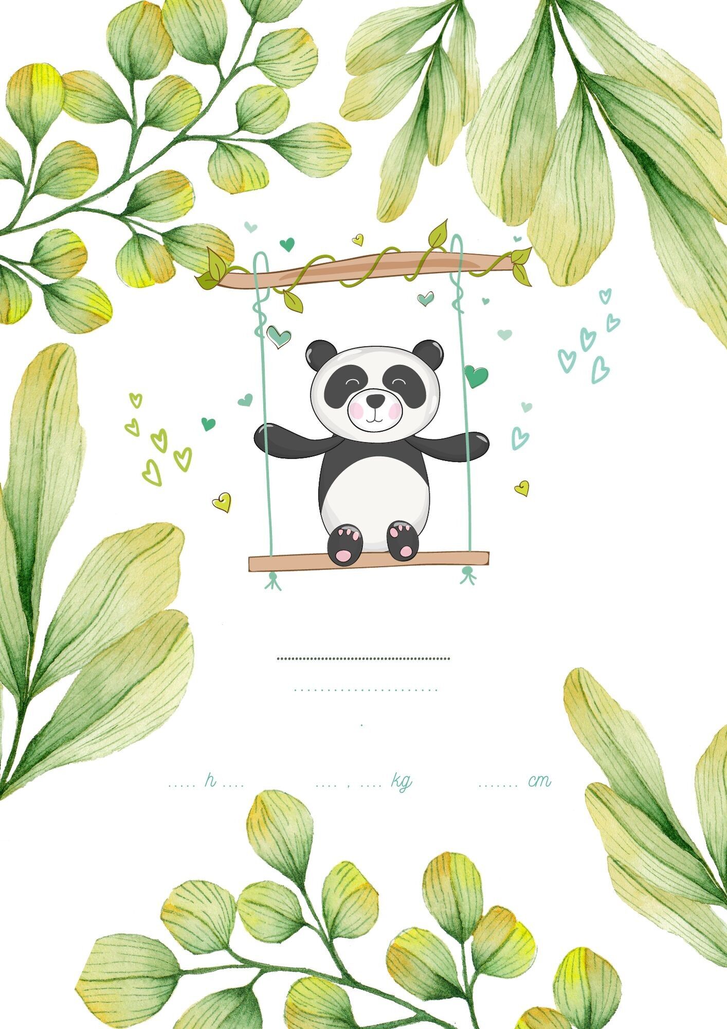 Customizable birth poster - Panda