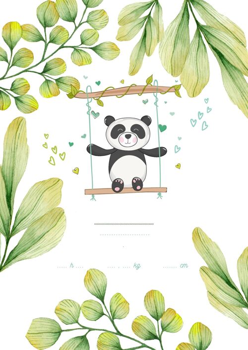 Affiche de naissance personnalisable - Panda
