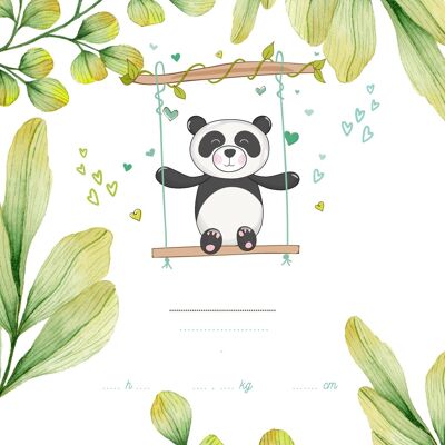 Póster de nacimiento personalizable - Panda