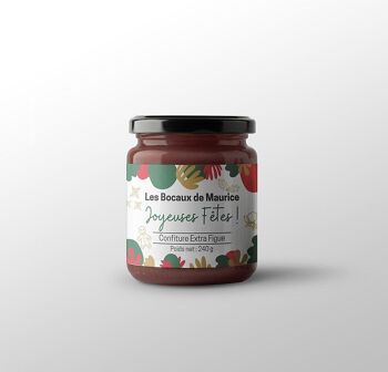 Confiture Extra Figue 240G édition Noël - Les Bocaux de Maurice