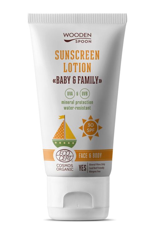 Organic Sunscreen Lotion "Baby & Family" 30 SPF, 150ml