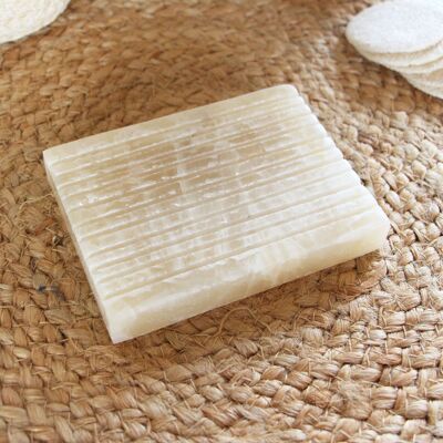 Soap dish rect. in Onyx - beige