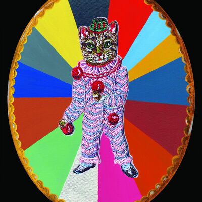 NL139 CARTE ECUSSON JUGGLING CAT