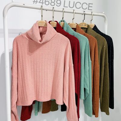 Maglione a coste con paillettes - 4689