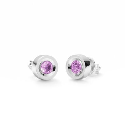 OHRRINGE AUS SILBER UND NATÜRLICHEM AMETHYST