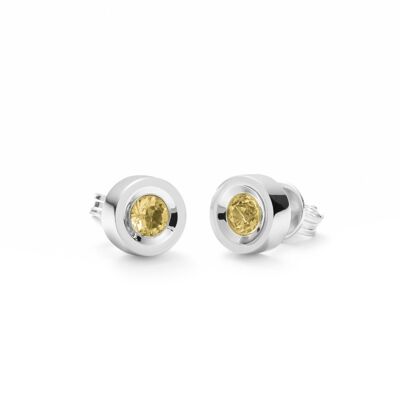 BOUCLES D'OREILLES ARGENT ET CITRINE NATURELLE