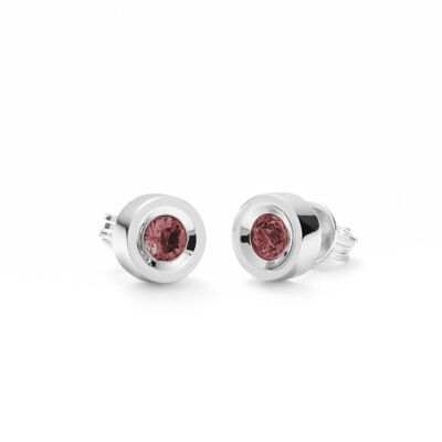 SILVER AND NATURAL GARNET EARRINGS