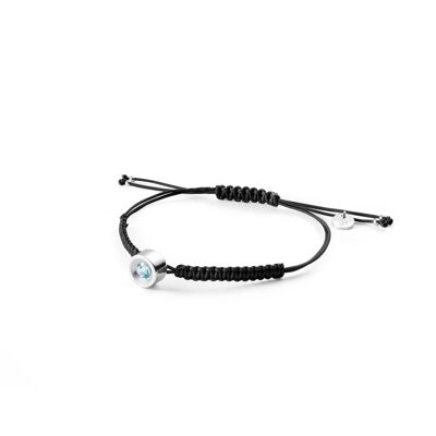 MACRAME AND NATURAL BLUE TOPAZ BRACELET