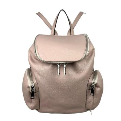 Large Leather Backpack with Side and Back Pockets B2B
