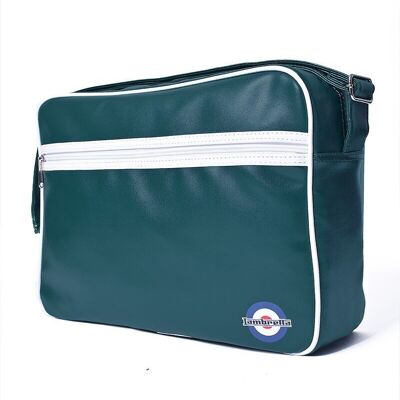 Bolsa De Vuelo Retro Verde Oscuro/Blanco