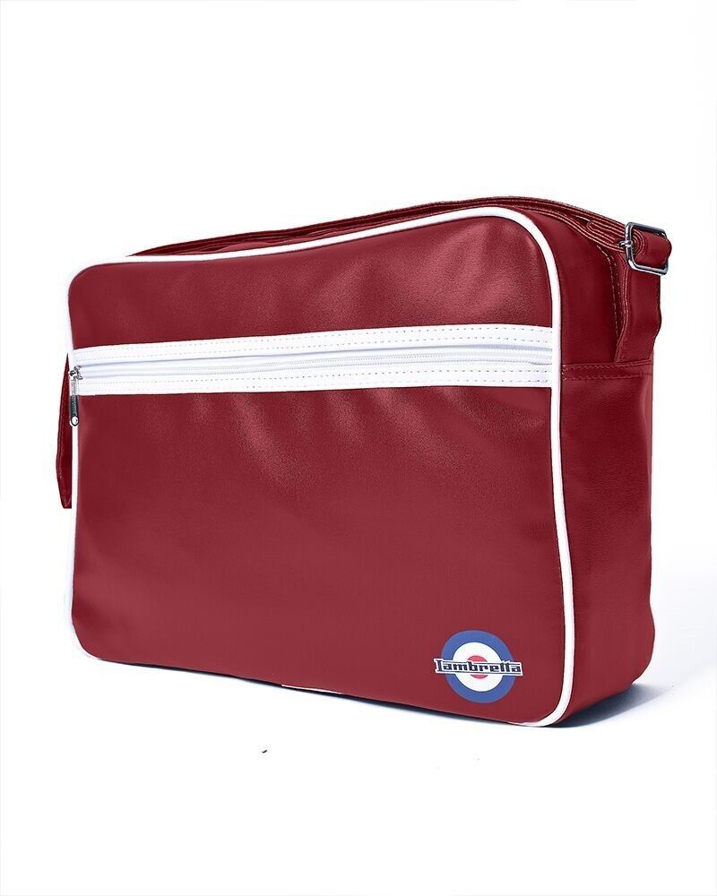 Borsa da viaggio retrò Bordeaux/Bianco