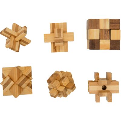 Rompicapo ecologico set di 6 puzzle in legno, Project Genius, EC003