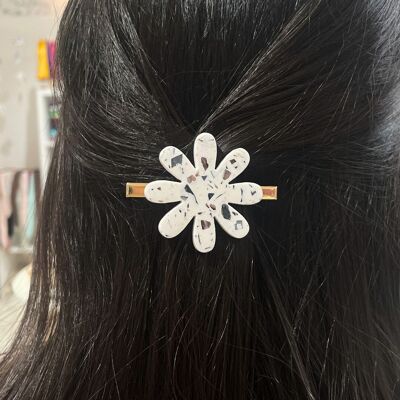 Barrette Jesmonite - Forme fleur - 3 Coloris