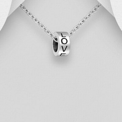 Love silver pendant