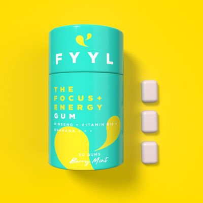 Vitamin chewing gum natural - FYYL GUM - THE FOCUS + ENERGY GUM - 50 pieces