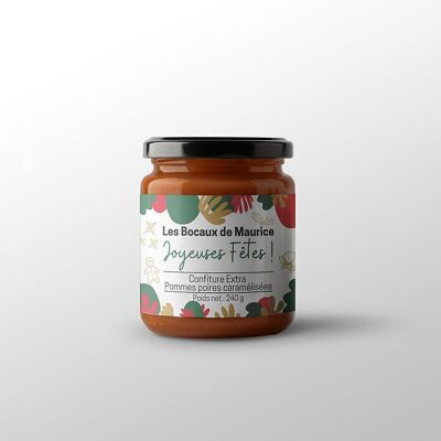 Extra karamellisierte Apfel- und Birnenmarmelade 240G Weihnachtsedition - Les Bocaux de Maurice