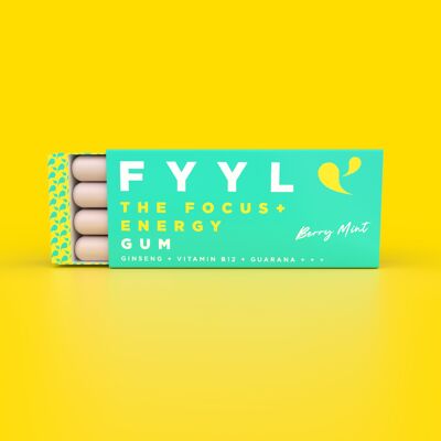 Chewing-gum vitaminé naturel - FYYL GUM - THE FOCUS + ENERGY GUM - 12 pièces
