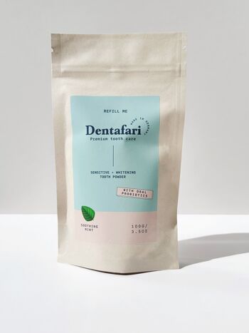 Recharge de poudre dentaire probiotique pour dents sensibles + blanchiment des dents Menthe apaisante 3