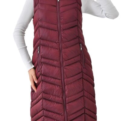 BELLANEVA women's vest quilted vest hood fur sleeveless down vest women's vest quilted vest winter transition jacket body warmer outdoor red