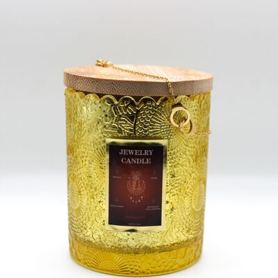 Gold stainless steel jewel candle - COCONUT MILK