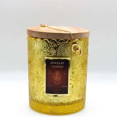 Gold stainless steel jewel candle - COCONUT MILK