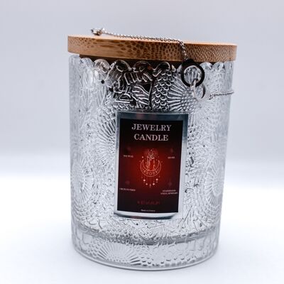 Silver stainless steel jewel candle - COCONUT MILK
