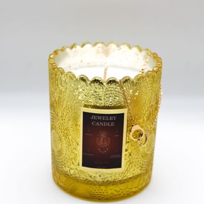 Gold stainless steel jewel candle - CHERRY BLOSSOM