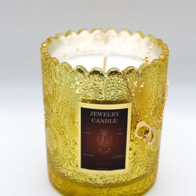 Gold stainless steel jewel candle - COTTON FLOWER