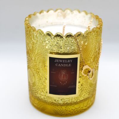 Gold stainless steel jewel candle - COTTON FLOWER