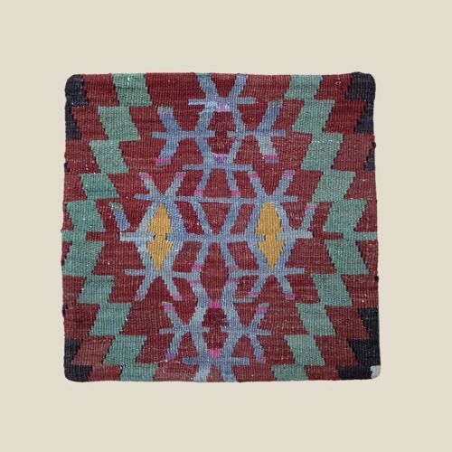 Turkish Cushion Nuri - Upcycled from vintage rugs, 40x40cm, wool
