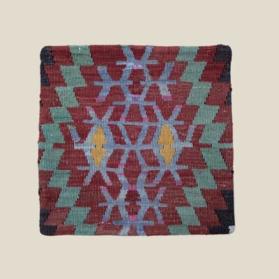 Cojín turco Nuri - Reciclado de alfombras vintage, 40x40cm, lana