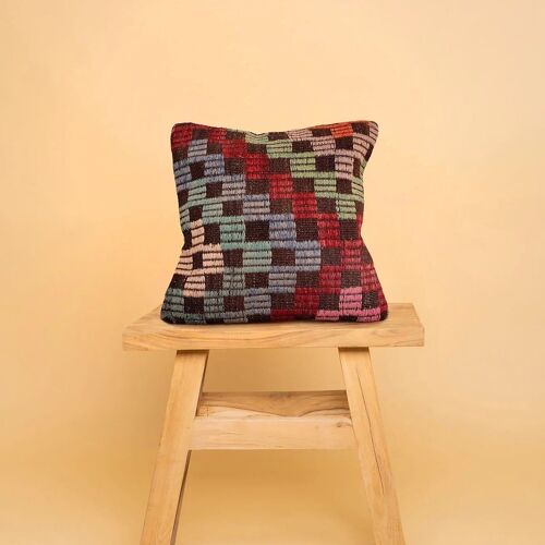 Turkish Cushion Nehir - Upcycled from vintage rugs, 40x40cm, wool