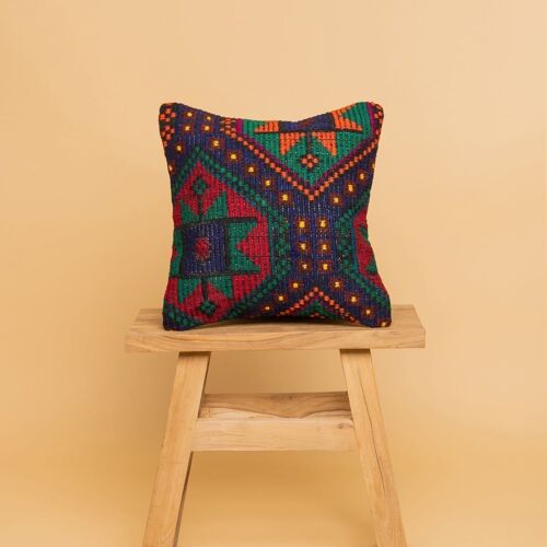 Turkish Cushion Leyla - Upcycled from vintage rugs, 40x40cm, wool